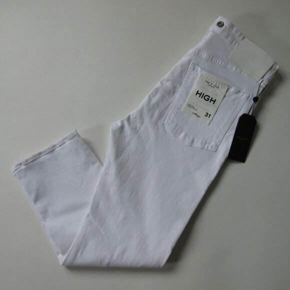 NWT rag & bone Maya in Worn Vintage White High Rise Ankle Straight Jeans 31 - Picture 8 of 10